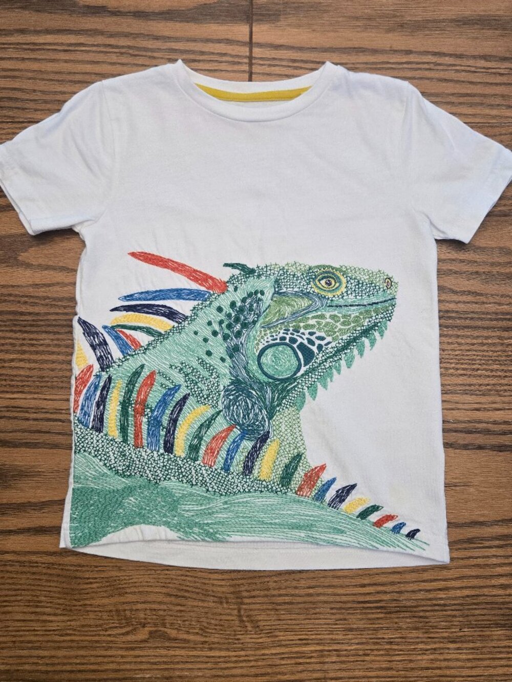 Mini Boden Superstitch Iguana T-Shirt - Size 6-7 - Boys Youth Kids Animal.